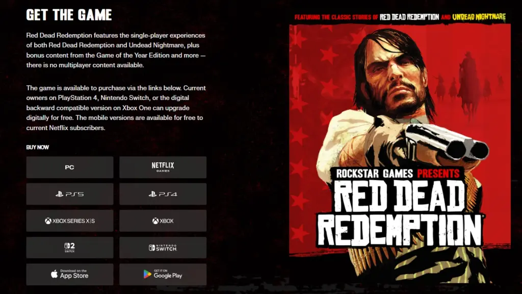 Gambar: Platform Rilis Red Redmption