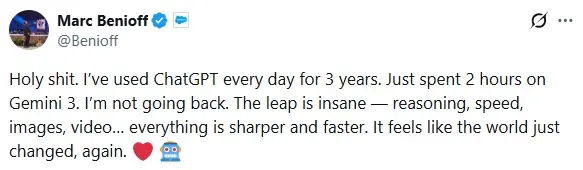 Gambar: Pernyataan user mengenai ChatGpt vs Gemini